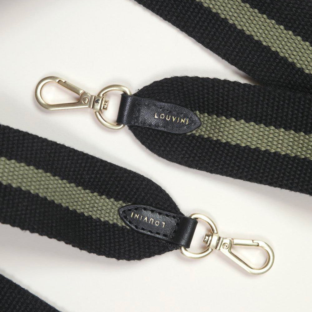OSCAR Black Leather Case & OLYMPE Black-Khaki Cord