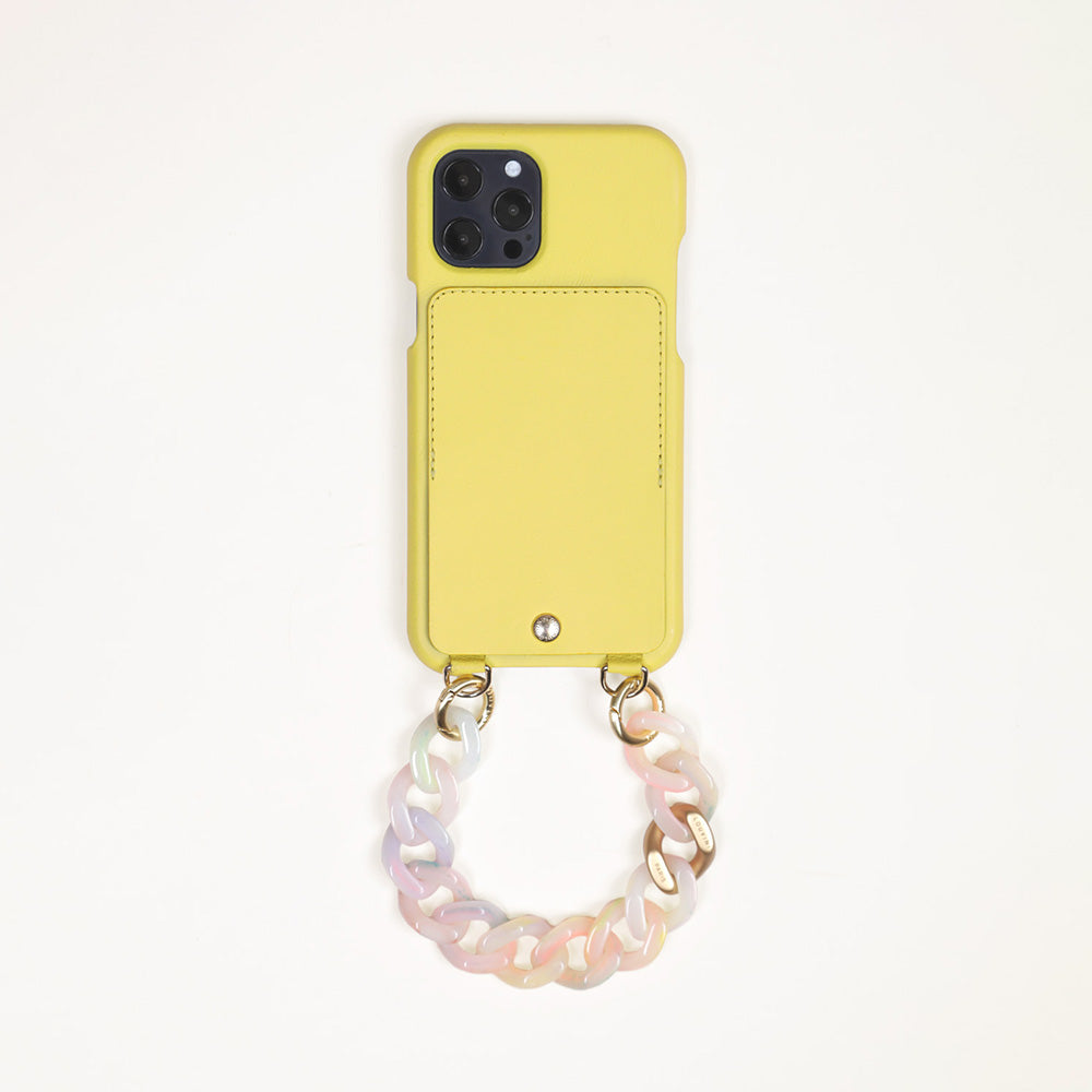 bracelet iphone coque jaune fluo pastel