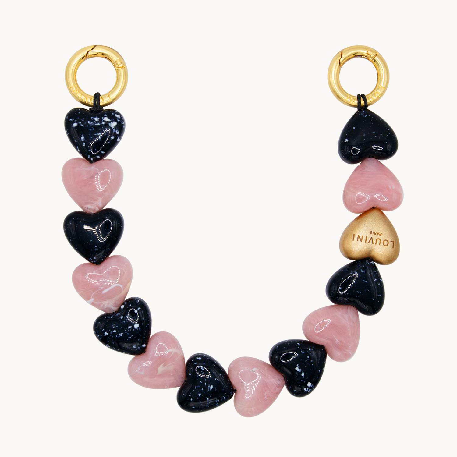 Bracelet PETIT CUORE - Noir-Rose