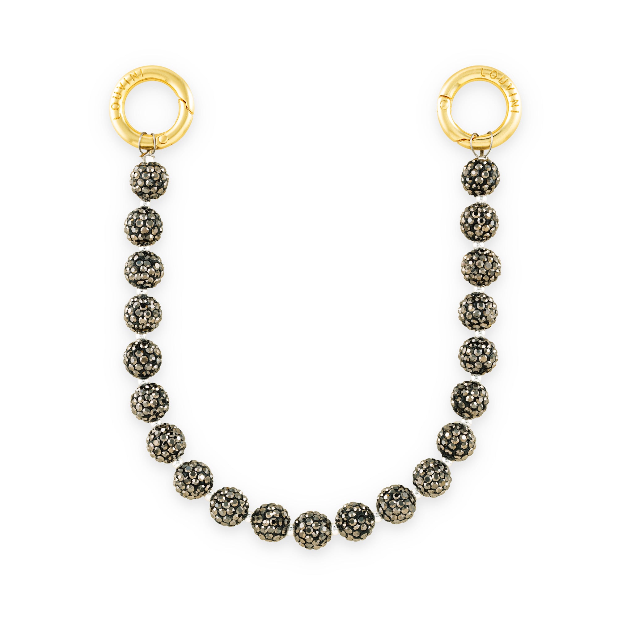 Bracelet de telephone a strass argente