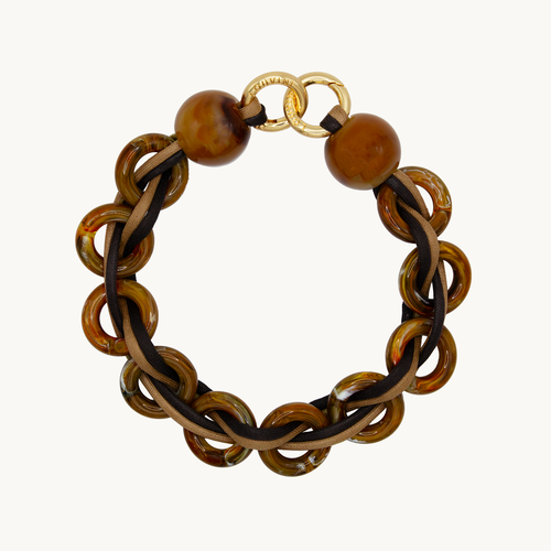 Petite chaine de téléphone tressé en résine et cuir