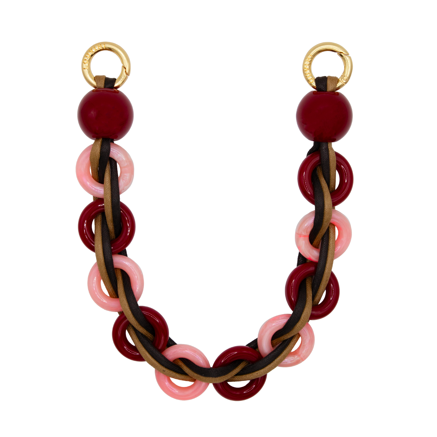 Petite chaine de téléphone tressé en résine et cuir