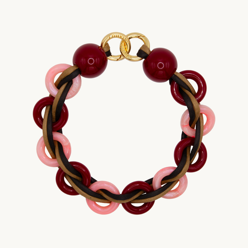 Petite chaine de téléphone tressé en résine et cuir