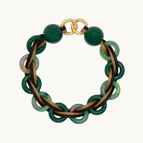 Petite chaine de téléphone tressé en résine et cuir