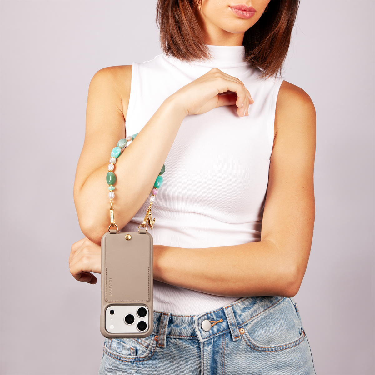Coque iPhone MagSafe MILO Olive & Bracelet PETIT ESMEE Turquoise