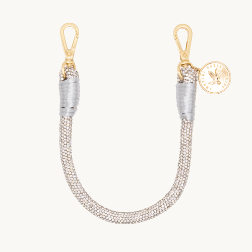 Bracelet de téléphone argenté à strass