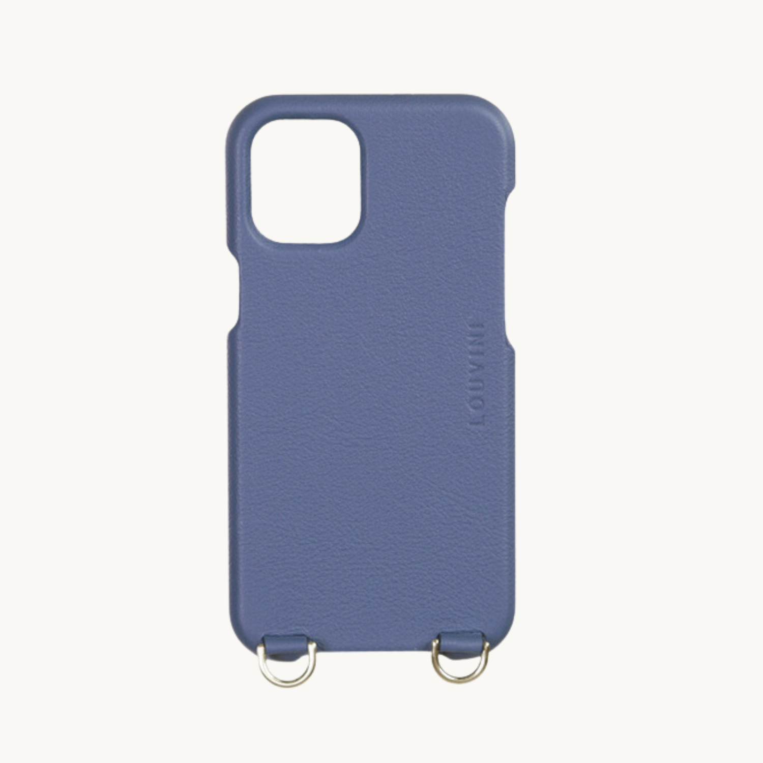 coque iphone en cuir bleu personnalisable avec anneaux