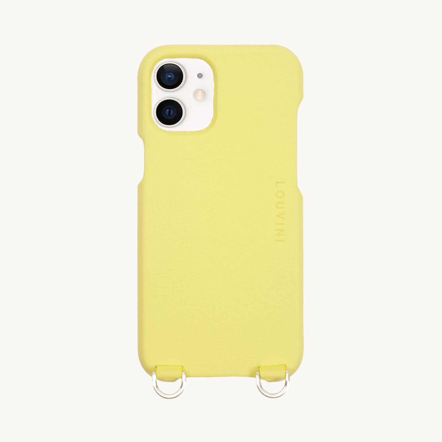 Coque iPhone cuir PETIT LOU - Jaune (iPhone 12 & 13 Mini)