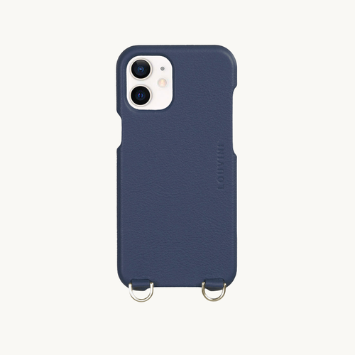Coque iPhone cuir PETIT LOU - Marine (iPhone 12 & 13 Mini)