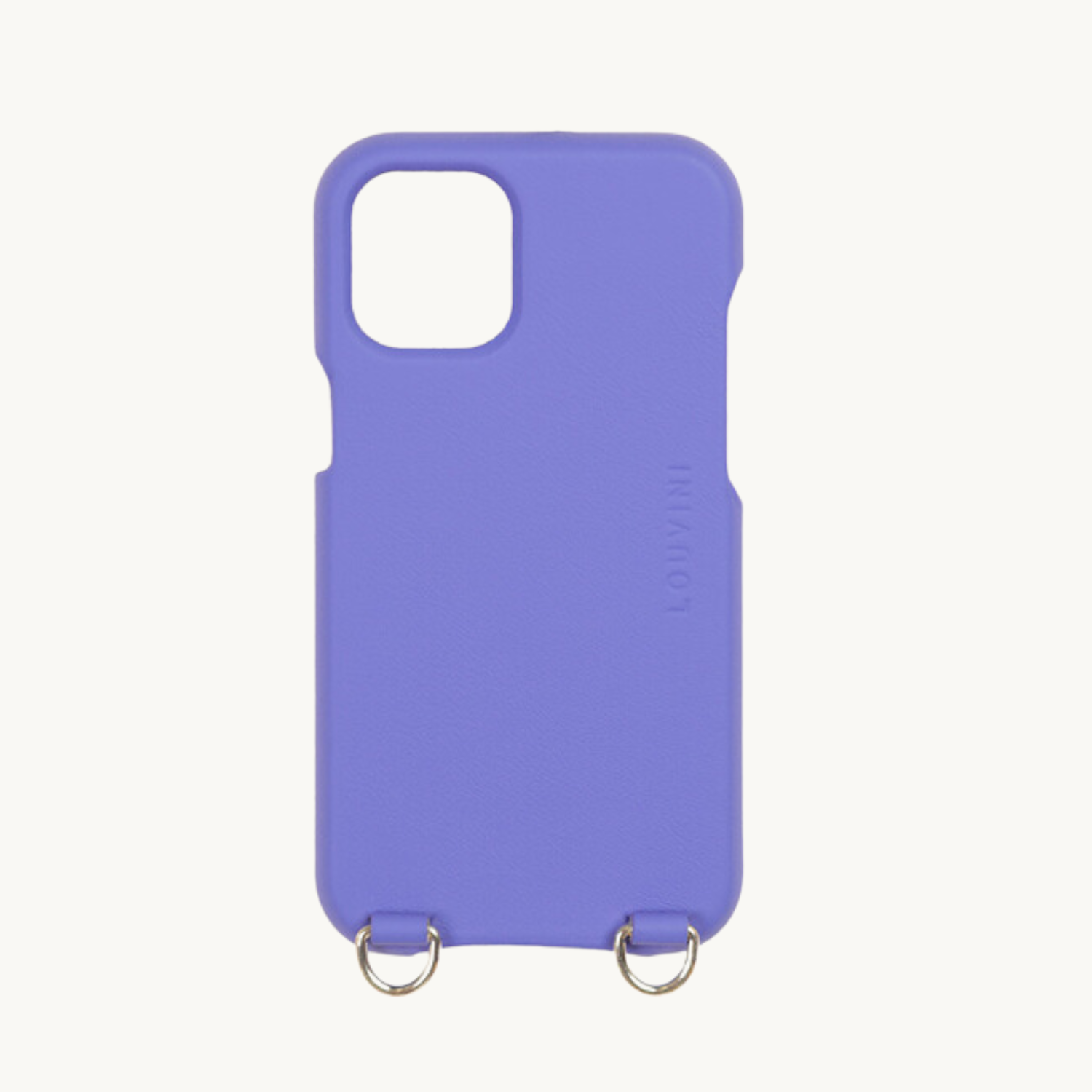 coque iphone en cuir violet personnalisable avec anneaux