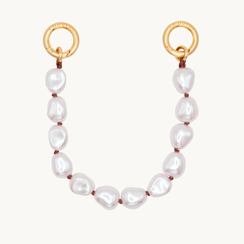 Bracelet de téléphone en perle blanche