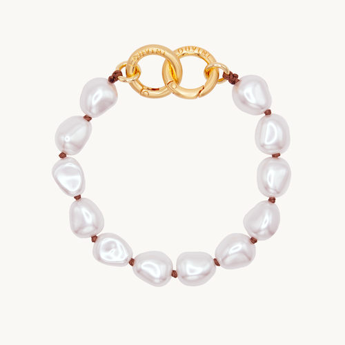 Bracelet de téléphone en perle blanche