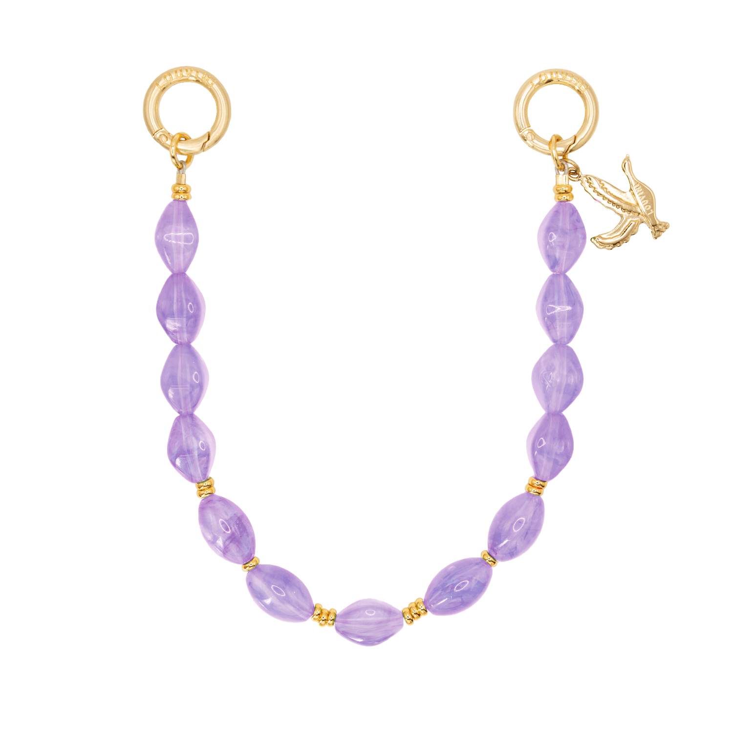 Bracelet telephone perles violet