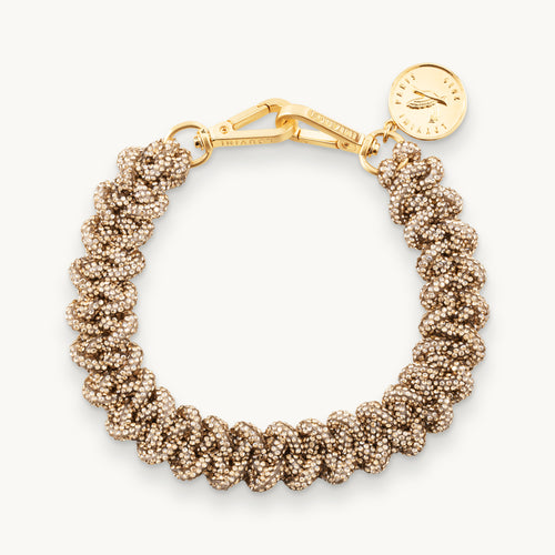 Bracelet tressé à strass doré
