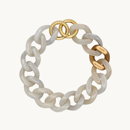 Bracelet de téléphone en résine blanc marbre