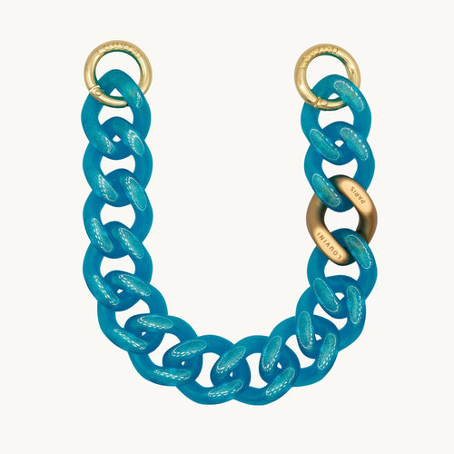 Bracelet de téléphone en résine bleu glacé