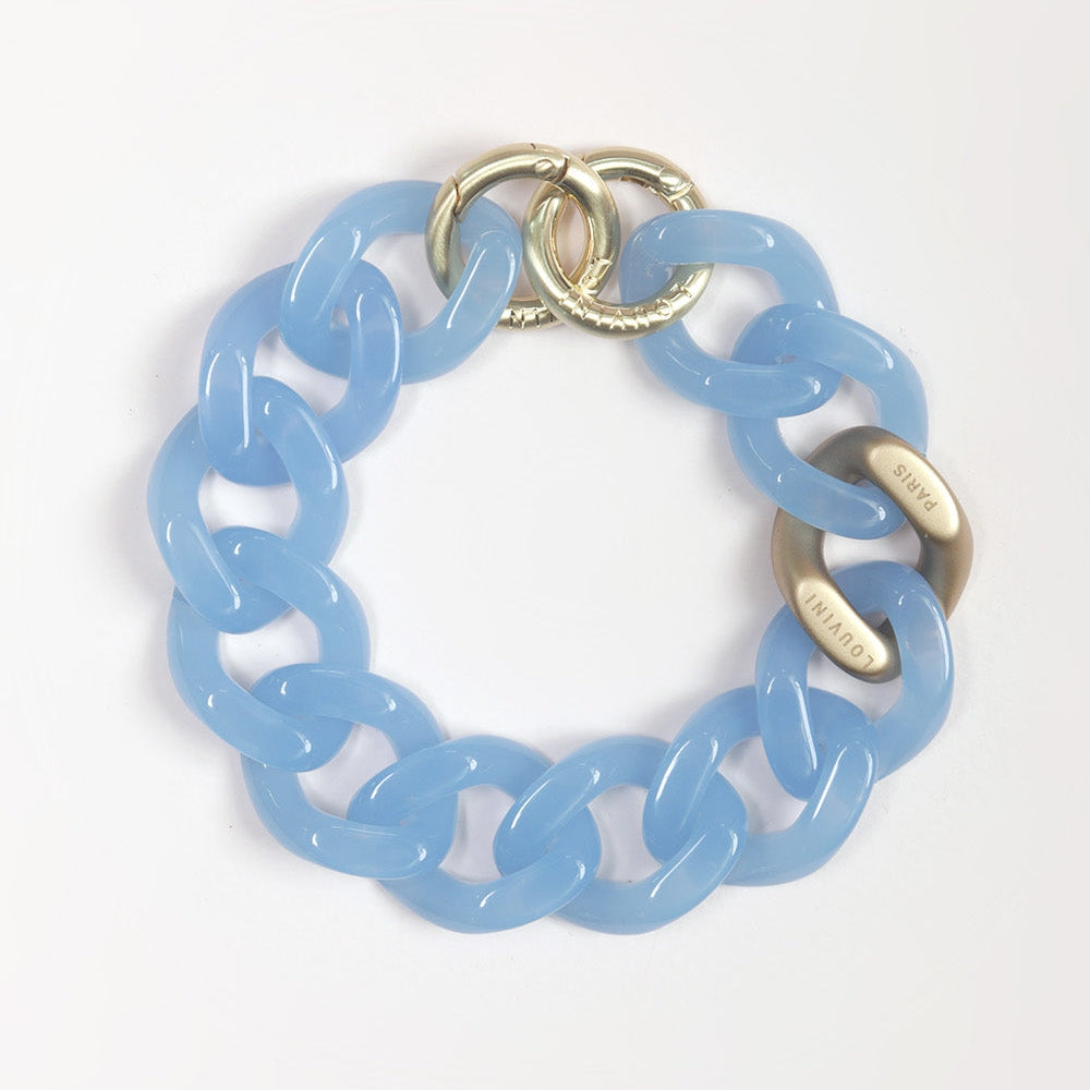 Bracelet de téléphone en résine bleu