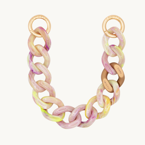 Bracelet de téléphone en résine jaune violet