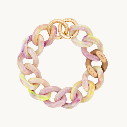 Bracelet de téléphone en résine jaune violet