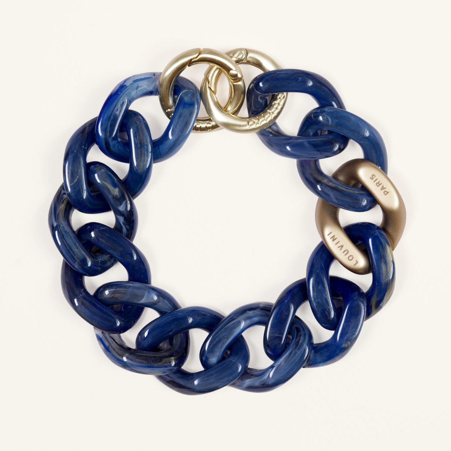 bracelet telephone chaine bleu marine