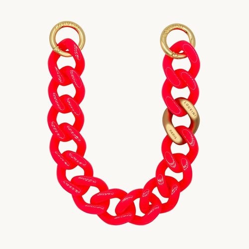 Bracelet de téléphone en résine rose fluo