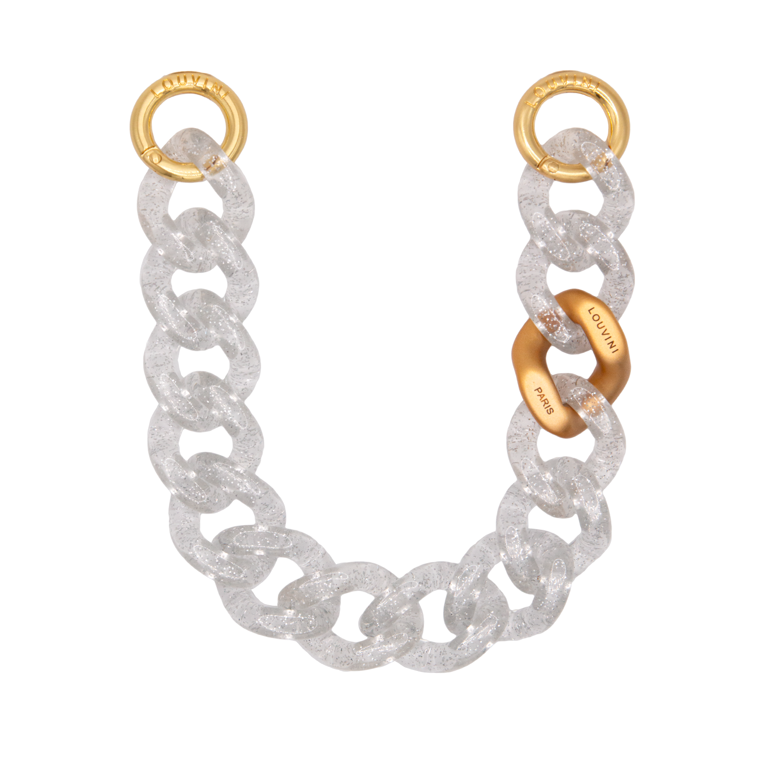 Bracelet de téléphone en résine transparent paillette