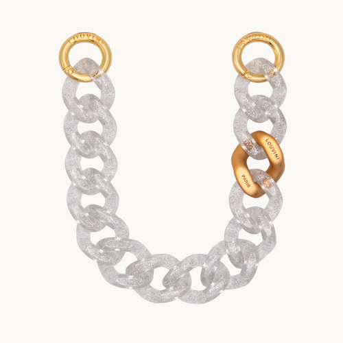 Bracelet de téléphone en résine transparent paillette