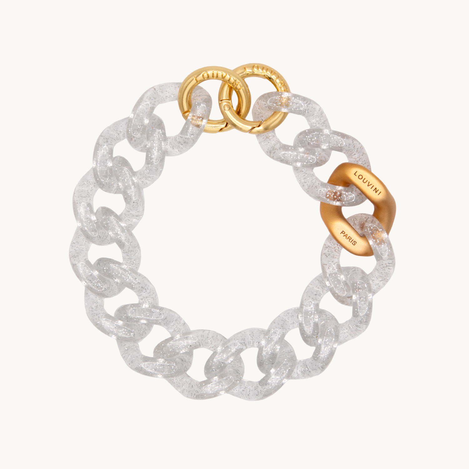 Bracelet de téléphone en résine transparent paillette