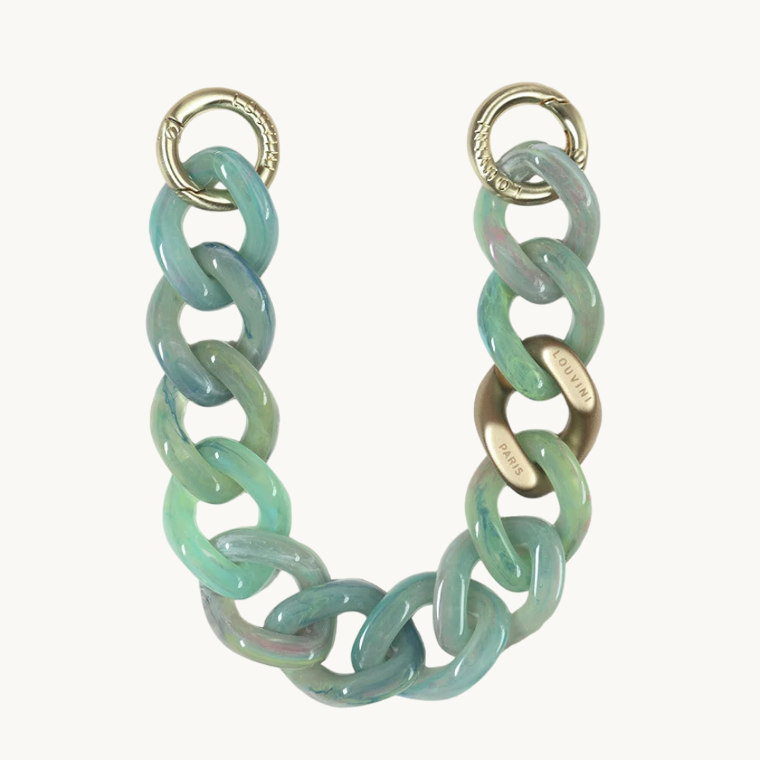 Bracelet de téléphone en résine vert jade