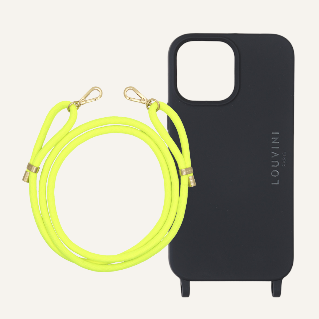 Milo Black iPhone Case & Tessa Neon Yellow Cord