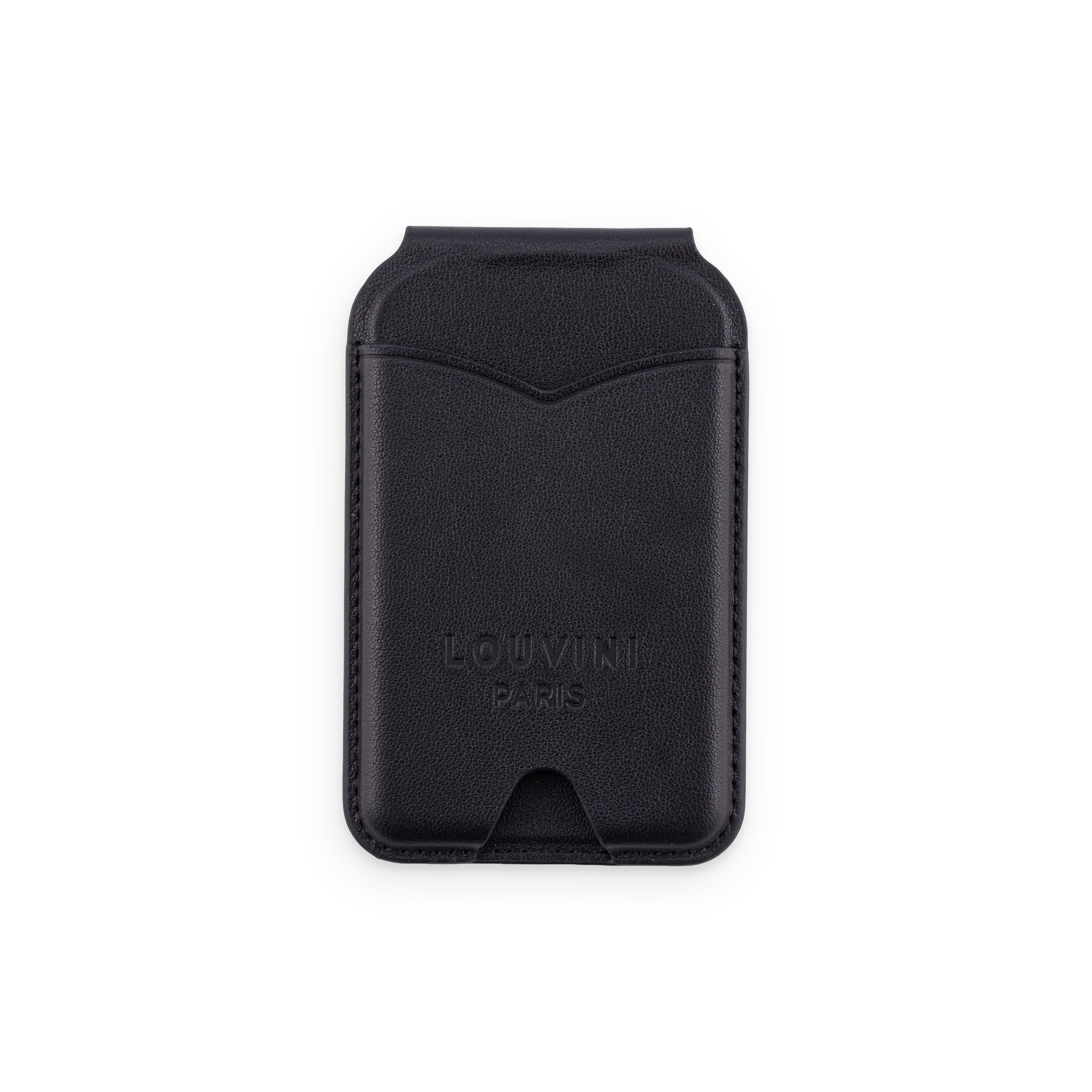 Porte-cartes MagSafe noir pour coque de téléphone, accessoire pratique et tendance