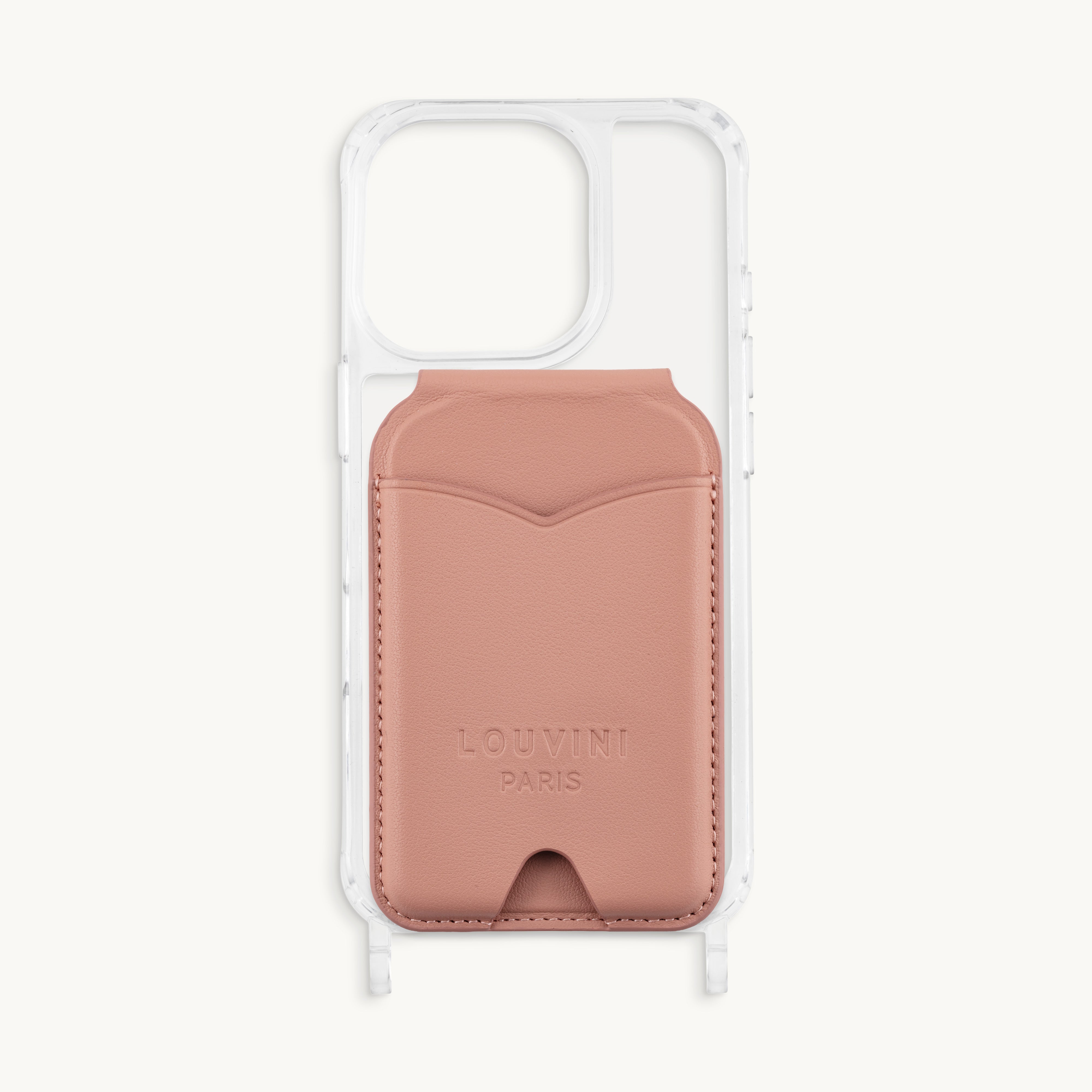 Porte-cartes MagSafe rose pour coque de téléphone, accessoire pratique et tendance