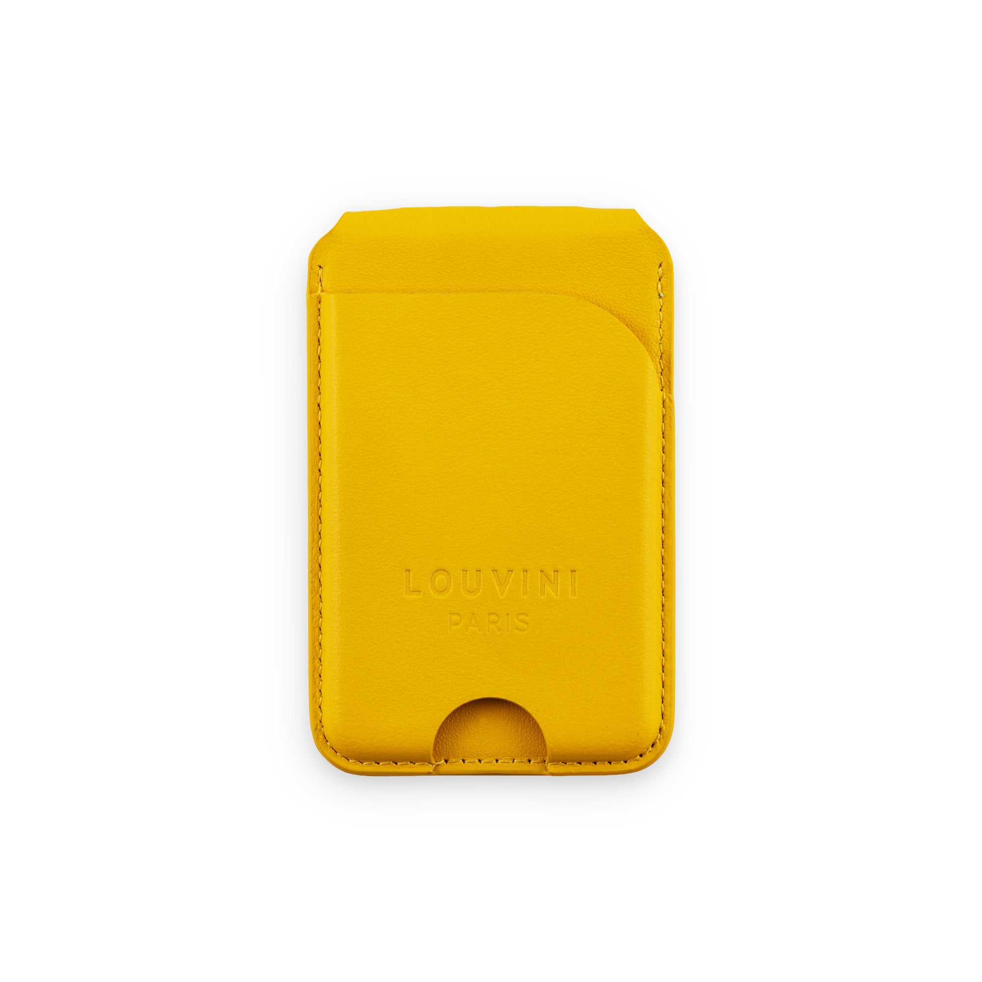 Porte-cartes MagSafe jaune pour coque de téléphone, accessoire pratique et tendance