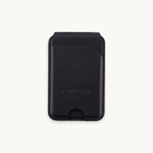 Porte-cartes MagSafe noir pour coque de téléphone, accessoire pratique et tendance