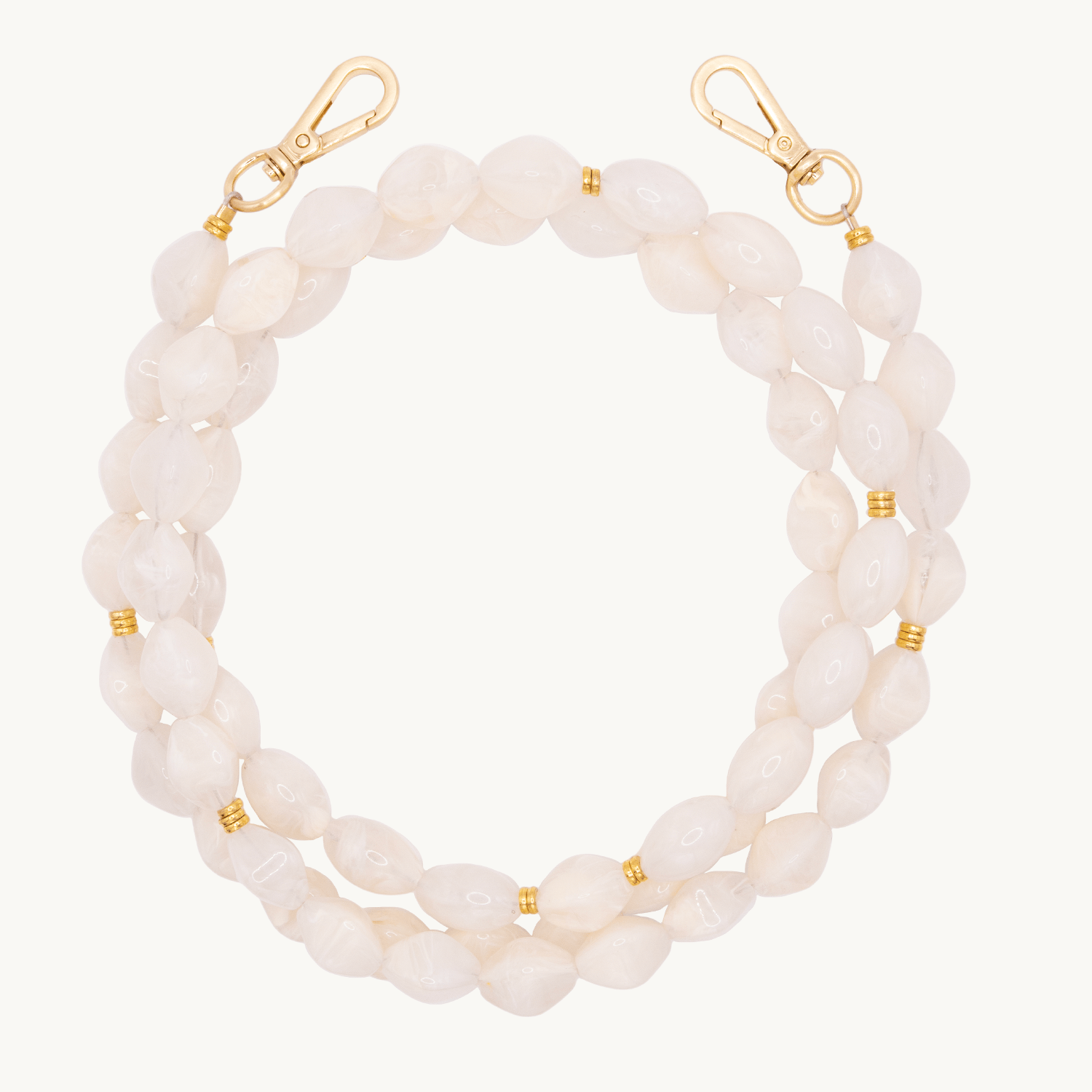 Chaîne de telephone bandouliere en pierre  ecru