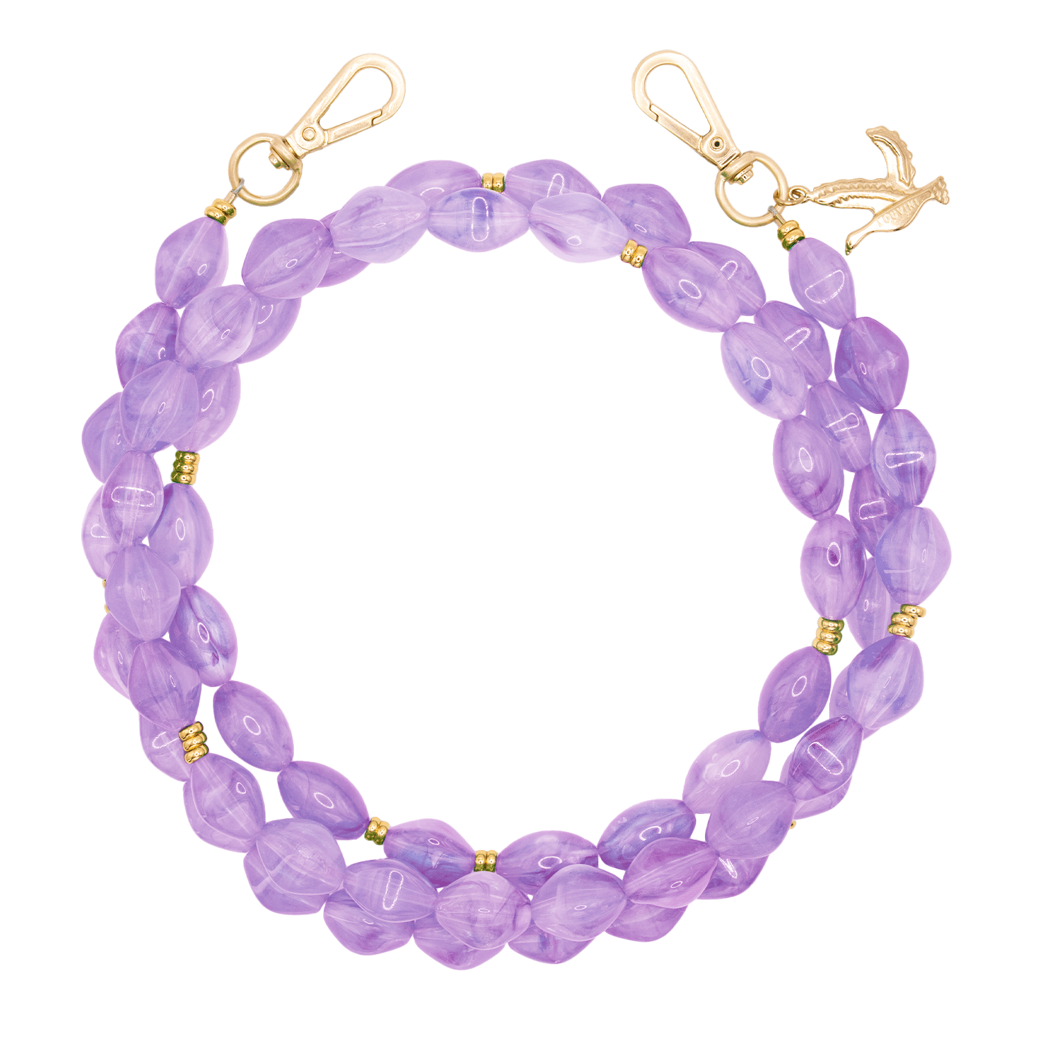Chaine telephone perles violet
