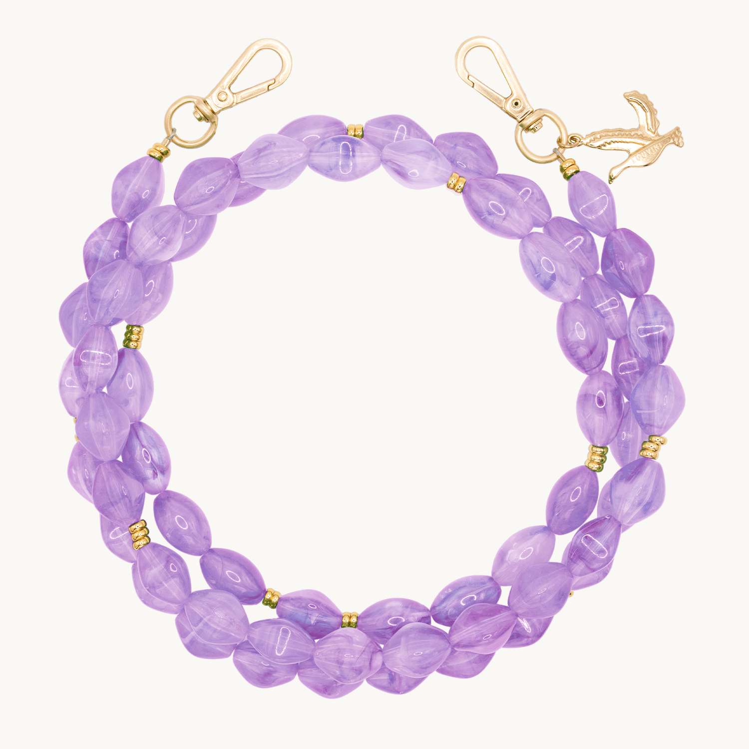 Chaine telephone perles violet