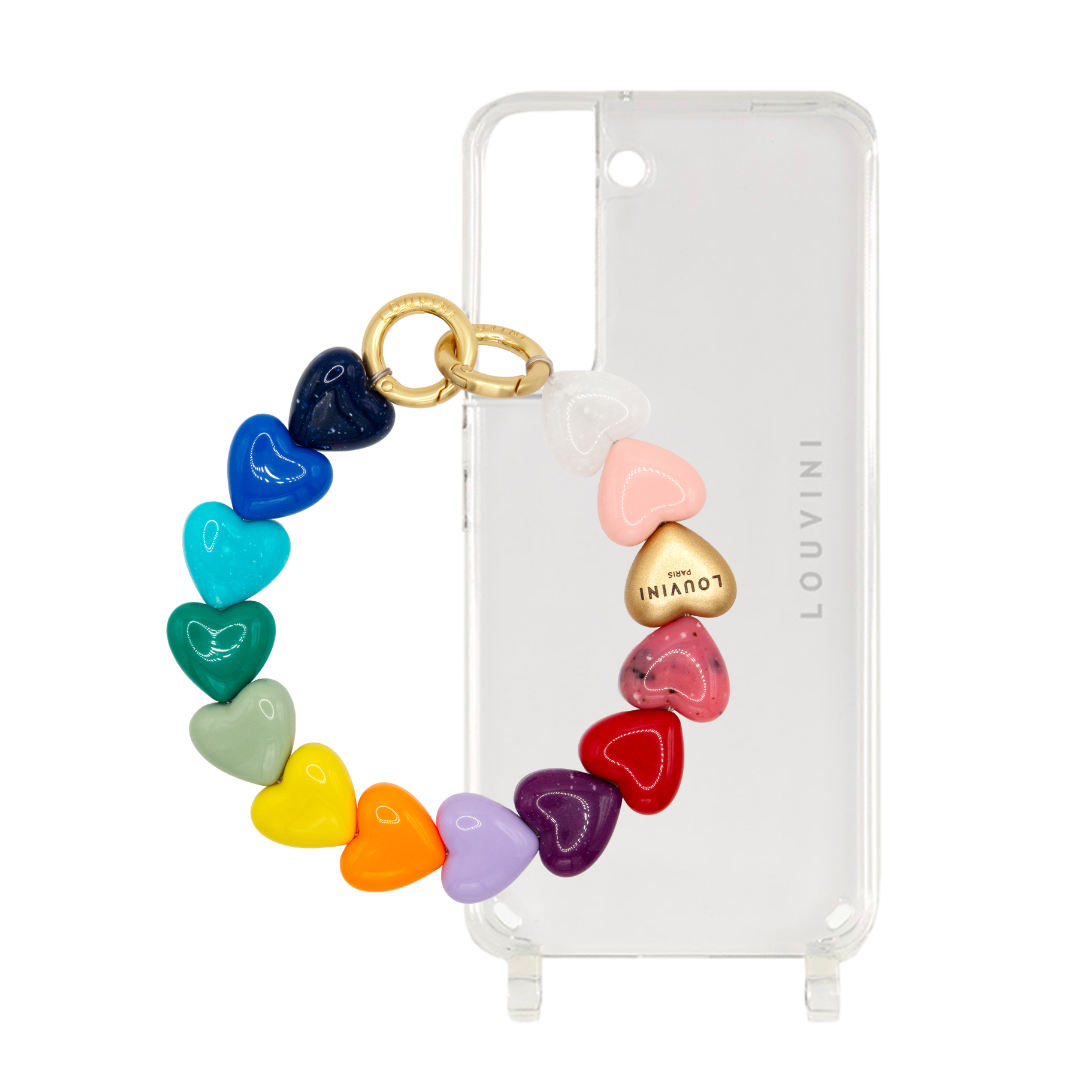 Coque Charlie & Chaîne Petit Cuore Arc-en-ciel (Samsung)