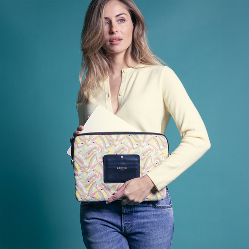 Pochette ordinateur STELLA Oiseaux - Jaune