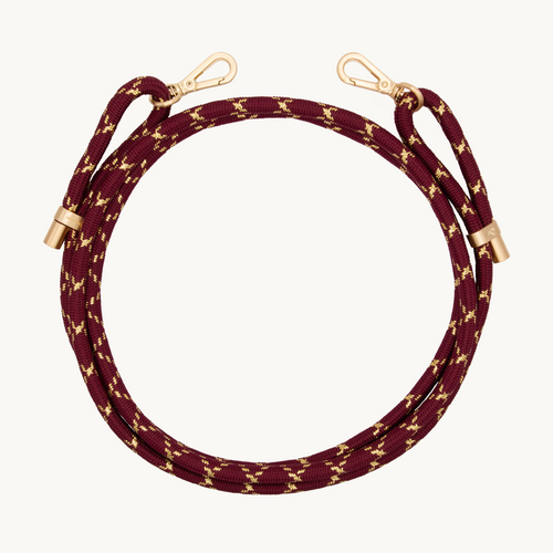 Cordon de telephone ajustable bordeaux dore