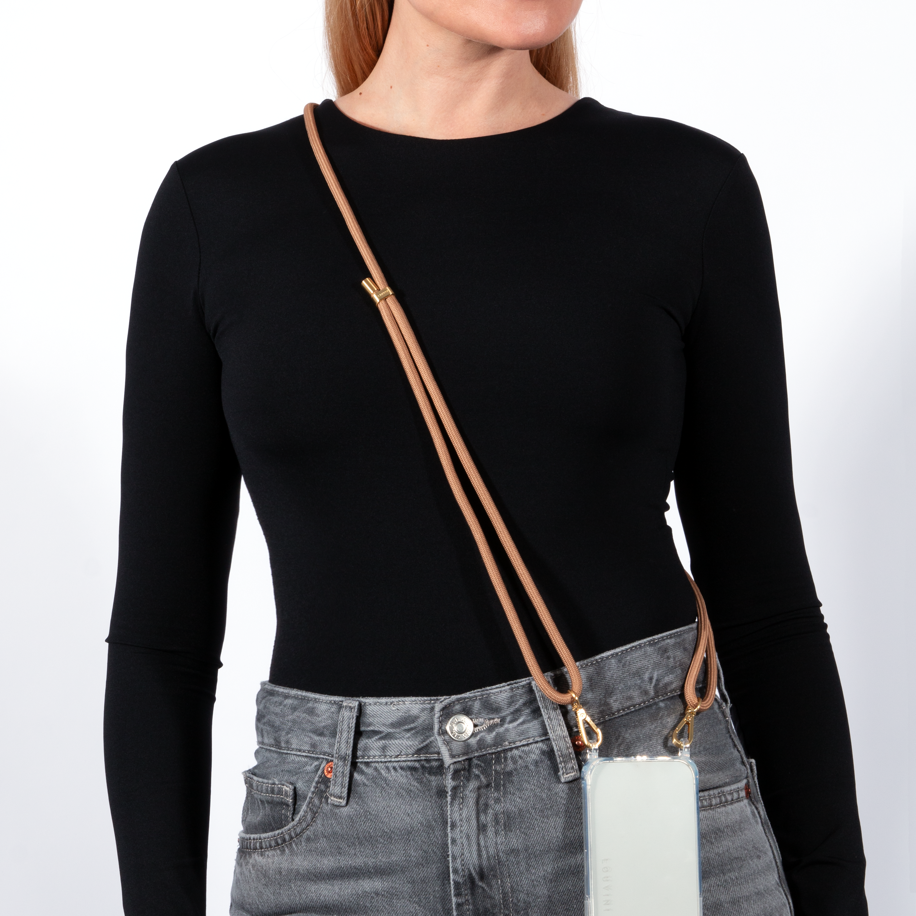 Cordon pour téléphone ajustable camel 