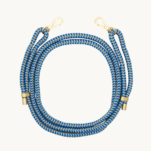 Cordon de telephone ajustable double bleu