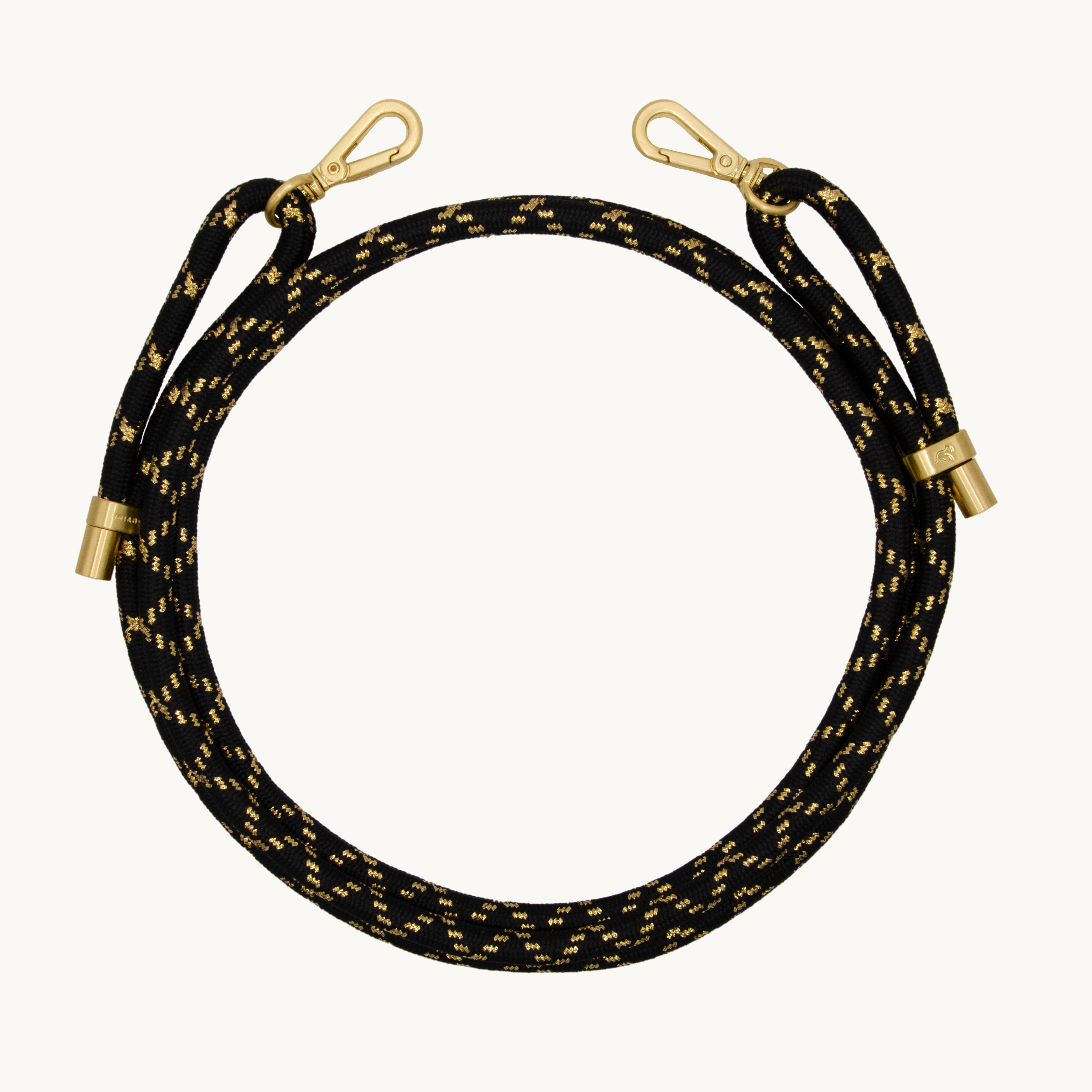 Cordon de telephone ajustable noir dore