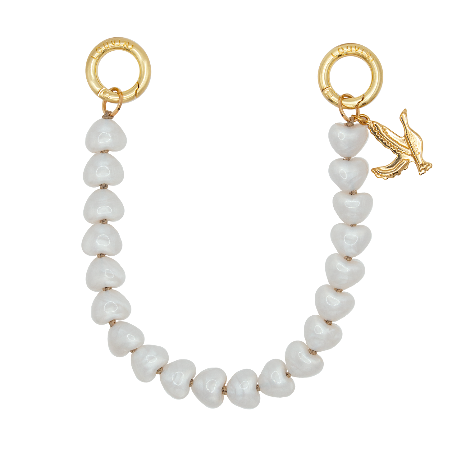 Petite chaine de telephone en coeur blanc