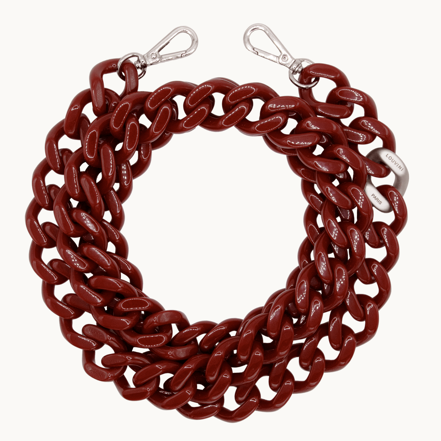 Chaine de telephone argente bordeaux