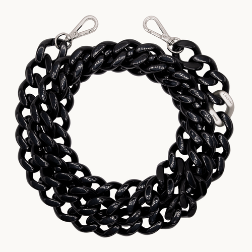 Chaine de telephone argente noir