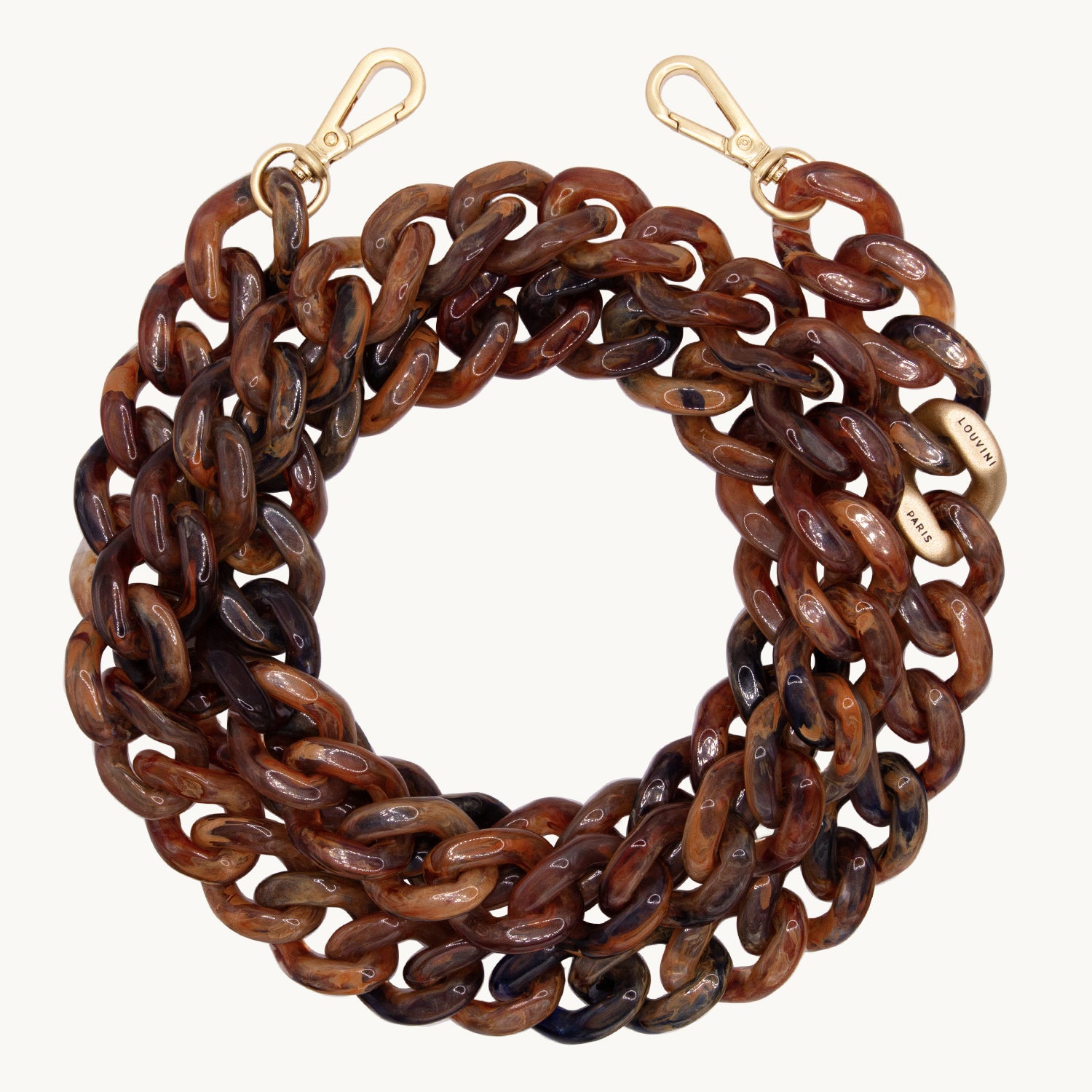 chaine telephone maille marron brun