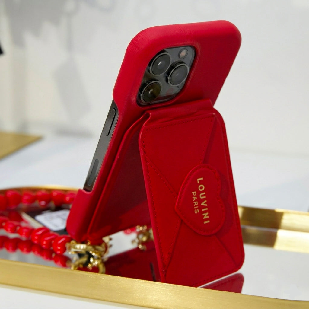 Porte-carte miroir iPhone MagSafe CHÉRIE - Rouge