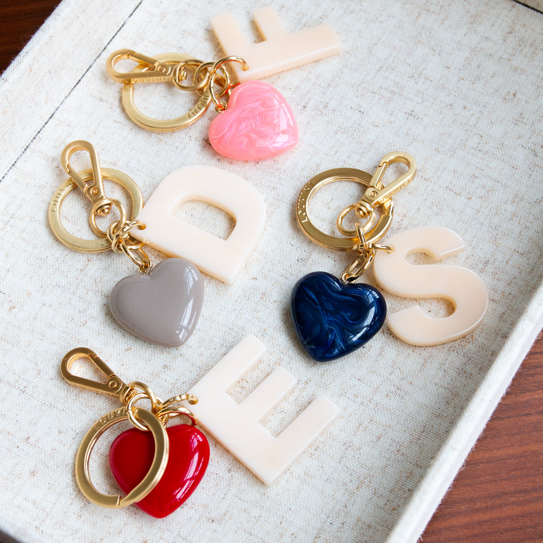 porte clé initiale lettre de l'alphabet personnalisé avec coeur