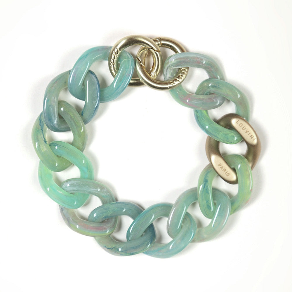bracelet telephone chaine vert jade